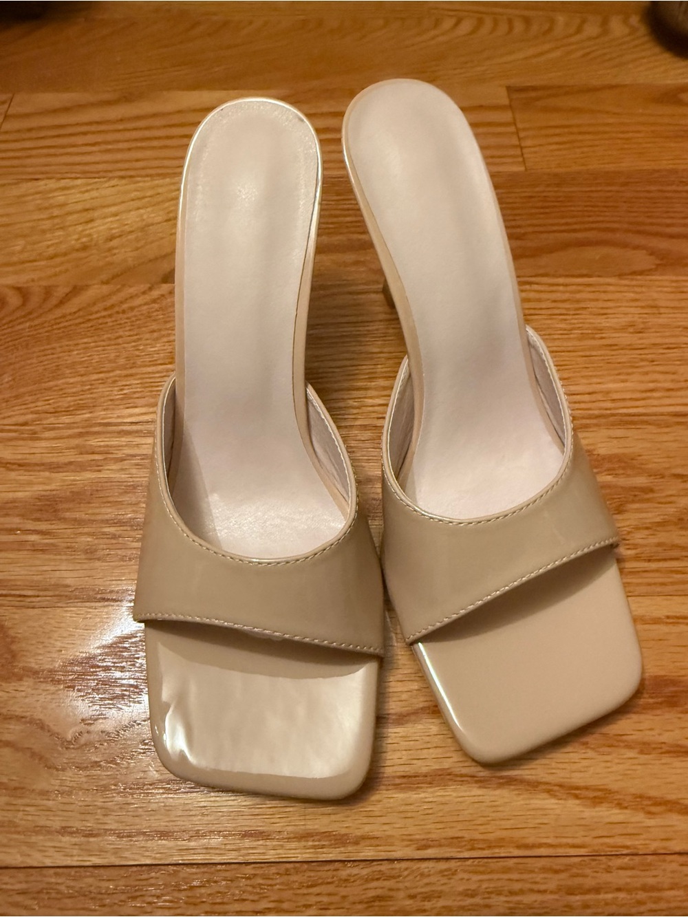 Women’s Beige Slide Mule Heels